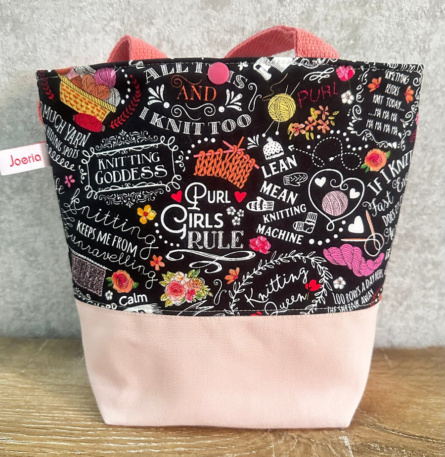 JOERIA KNITS Tote Bags Purl Girls Rule JOERIA KNIT and CROCHET KITS FOR BEGINNERS joeriaknits