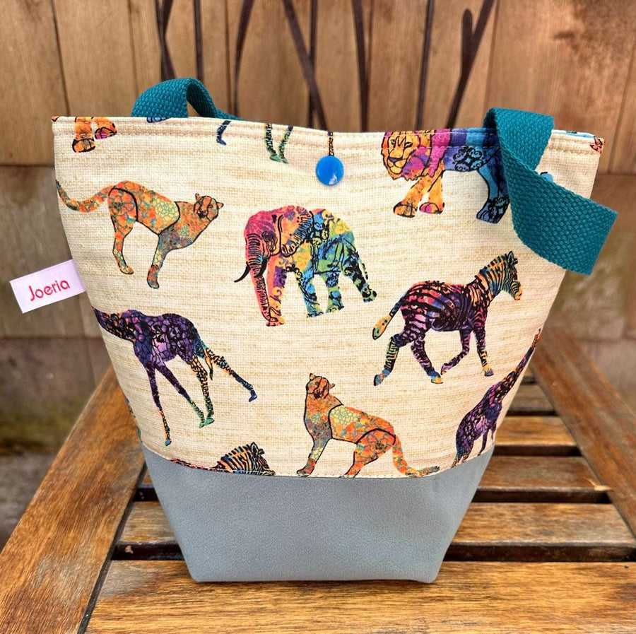 JOERIA KNITS Tote Bags Safari Animals JOERIA KNIT and CROCHET KITS FOR BEGINNERS joeriaknits