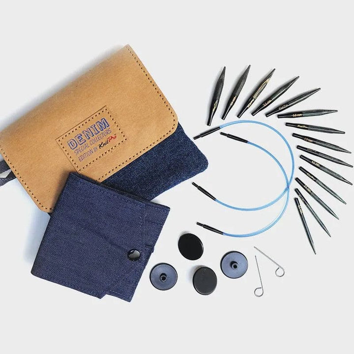 Knit Pro Knitting Needle Sets KnitPro Indigo Wood Mini Interchangeable Circular Needle Set joeriaknits