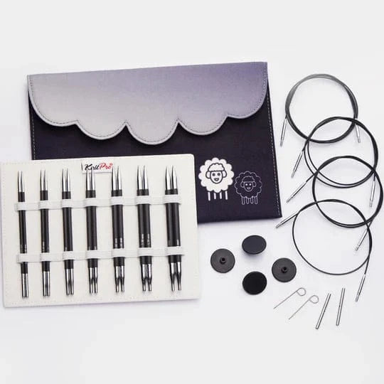 Knit Pro Knitting Needle Sets KnitPro Karbonz Midi Interchangeable Circular Needle Set joeriaknits