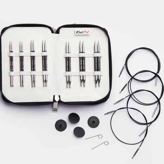 Knit Pro Knitting Needle Sets KnitPro Karbonz Midi Interchangeable Circular Needle Set joeriaknits
