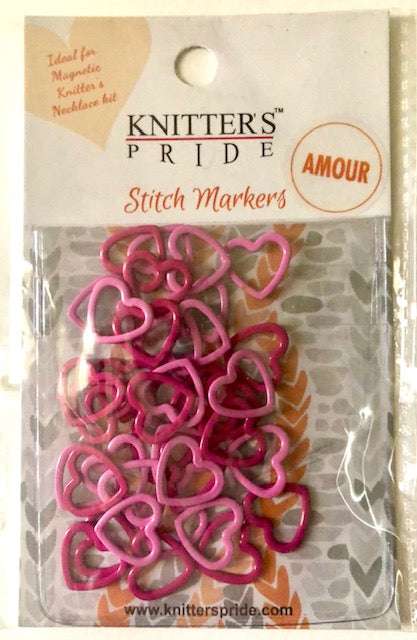 Knitter's Pride Amour Heart Stitch Markers, 40 pieces