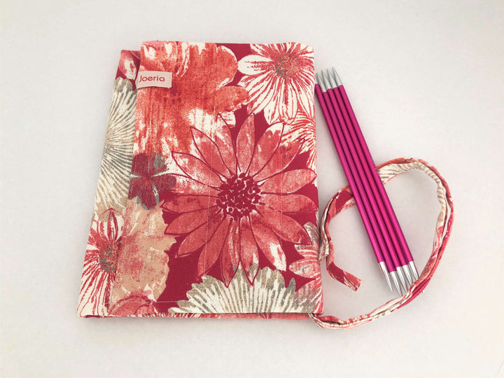 JOERIA KNITS Knitting Needle Storage Peony Knitting Needle or Crochet Hook Storage Wraps joeriaknits