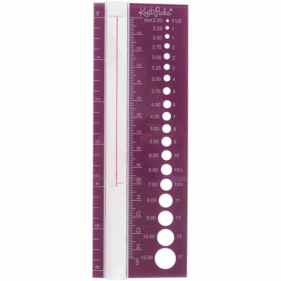 Knit Picks Knitting Notions Magnifying Stitch Ruler and Needle Gauge joeriaknits