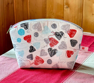 Joeriaknits Storage Pouches Blue Yarn Balls Medium Zipper Storage Pouch: Handcrafted joeriaknits
