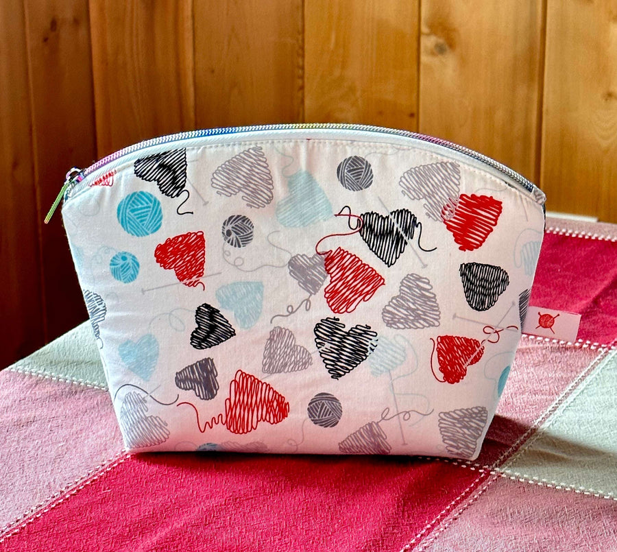 Joeriaknits Storage Pouches Blue Yarn Balls Medium Zipper Storage Pouch: Handcrafted joeriaknits