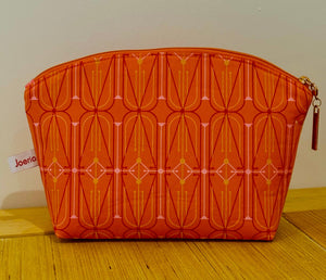 Joeriaknits Storage Pouches Orange Geometric Medium Zipper Storage Pouch: Handcrafted joeriaknits