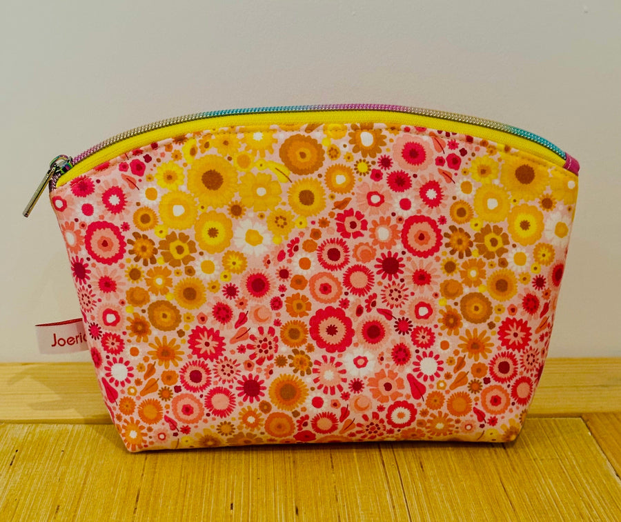 Joeriaknits Storage Pouches Pink Aster Medium Zipper Storage Pouch: Handcrafted joeriaknits
