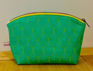 Joeriaknits Storage Pouches Teal Art Deco Medium Zipper Storage Pouch: Handcrafted joeriaknits
