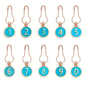 Temu Knitting Notions Blue Numbered Row Counter Stitch Markers joeriaknits