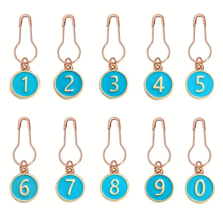 Temu Knitting Notions Blue Numbered Row Counter Stitch Markers joeriaknits