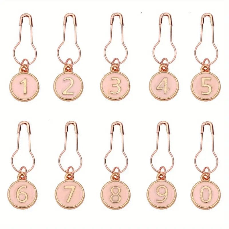 Temu Knitting Notions Pink Numbered Row Counter Stitch Markers joeriaknits