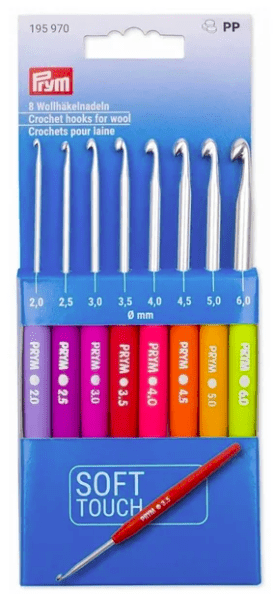 Prym Crochet Hook Set Prym Soft Touch Crochet Hook Set, 13.5cm, 8 pc joeriaknits