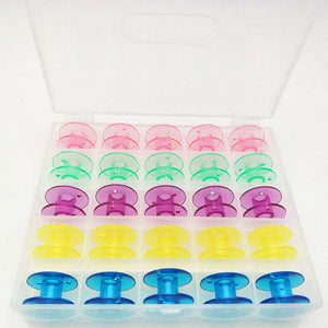 JOERIA KNITS Sewing Accessories Sewing Machine Bobbins with Plastic Storage Case: 25 pieces joeriaknits
