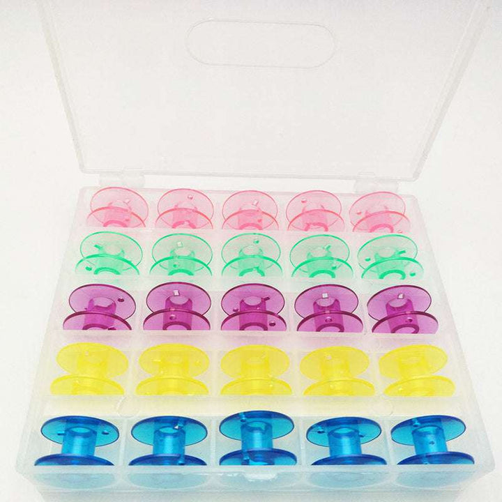 JOERIA KNITS Sewing Accessories Sewing Machine Bobbins with Plastic Storage Case: 25 pieces joeriaknits