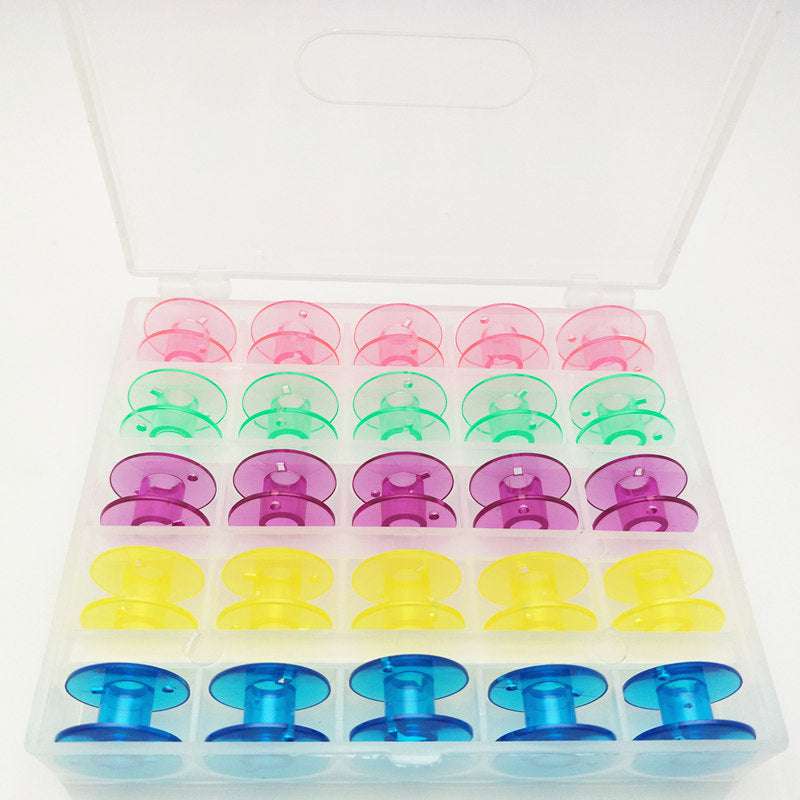 JOERIA KNITS Sewing Accessories Sewing Machine Bobbins with Plastic Storage Case: 25 pieces joeriaknits