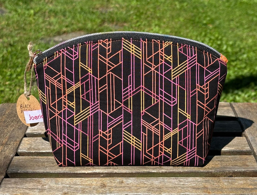 Joeriaknits Storage Pouches Black Art Deco Small Zipper Storage Pouch: Handcrafted joeriaknits