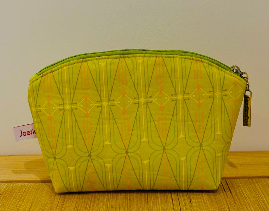 Joeriaknits Storage Pouches Chartreuse Geometric Small Zipper Storage Pouch: Handcrafted joeriaknits