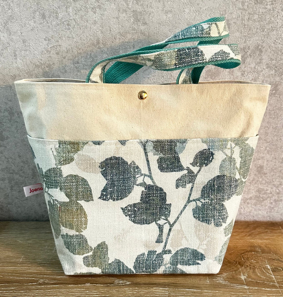 JOERIA KNITS Project Bags Leaves on Canvas #1 Tote Bags for Knitters and Crocheters - Canvas Collection joeriaknits