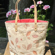 Load image into Gallery viewer, Project Bags for Knitters and Crocheters featuring a floral design and durable handles.
