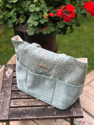 JOERIA KNITS Project Bags Tote Bag - Large - Blue Green Maze joeriaknits
