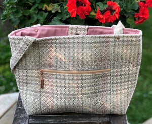 JOERIA KNITS Project Bags Tote Bag - Large - Pink Tweed joeriaknits