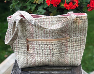 JOERIA KNITS Project Bags Tote Bag - Large - Pink Tweed joeriaknits