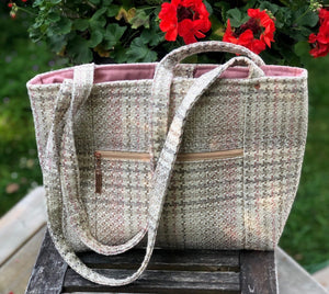 JOERIA KNITS Project Bags Tote Bag - Large - Pink Tweed joeriaknits