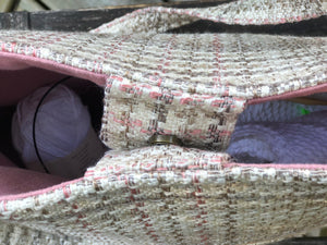 JOERIA KNITS Project Bags Tote Bag - Large - Pink Tweed joeriaknits